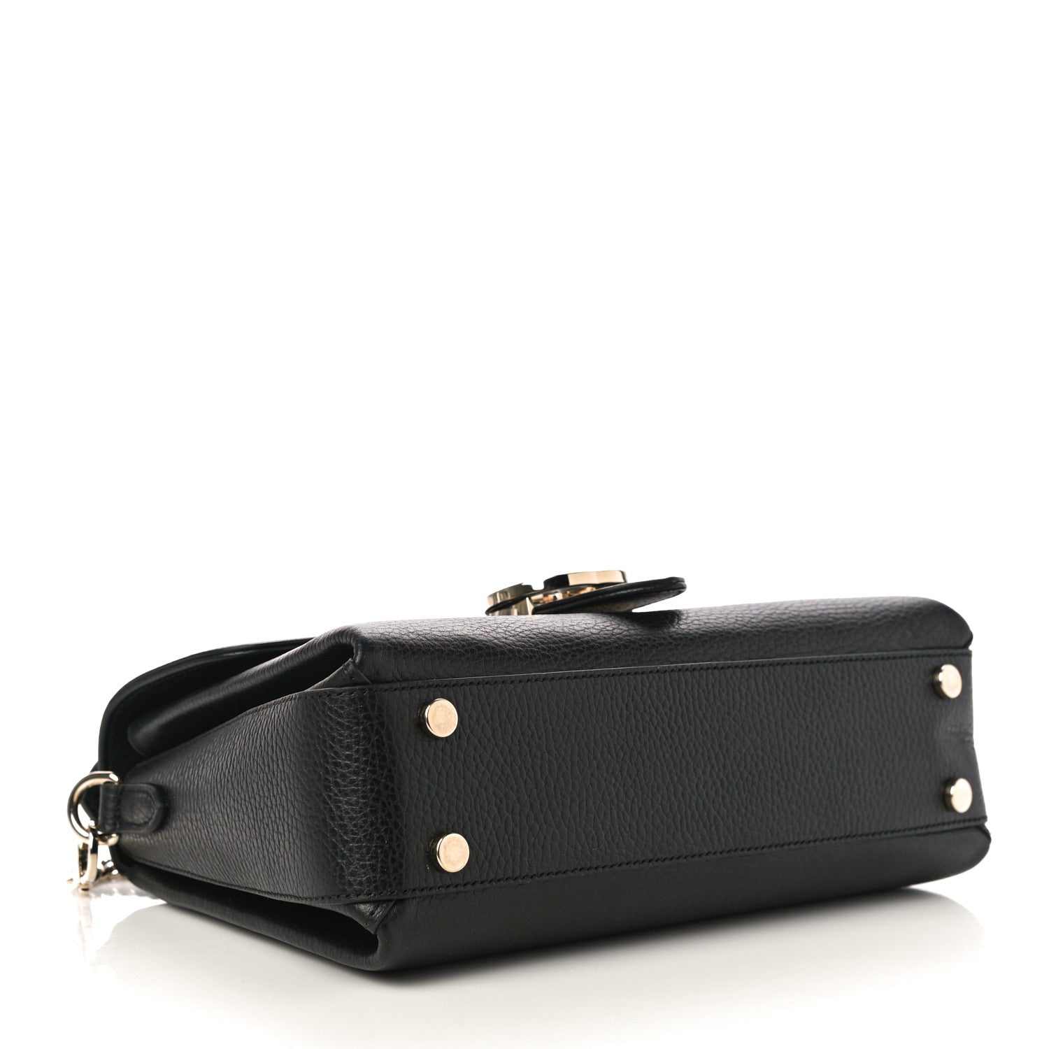 Gucci Dollar Calfskin Interlocking G Top Handle Shoulder Bag Black 4 of 11