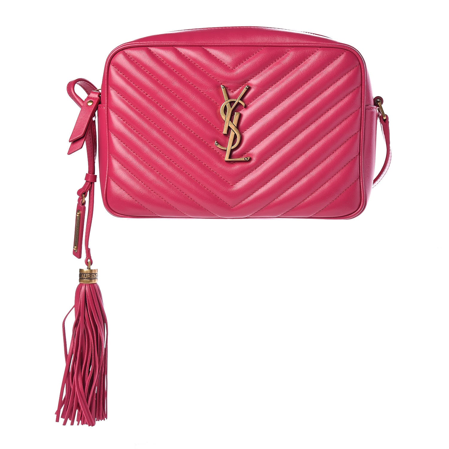 Saint Laurent Calfskin Matelasse Monogram Lou Camera Bag Bright Pink 1 of 12