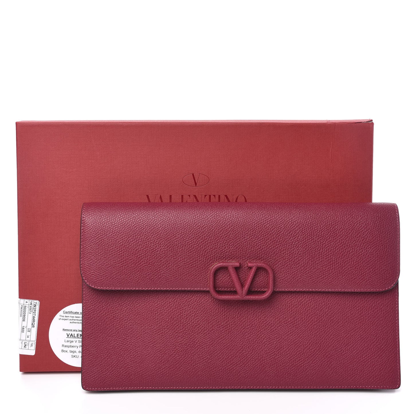 Grainy Calfskin VSling Pouch Raspberry