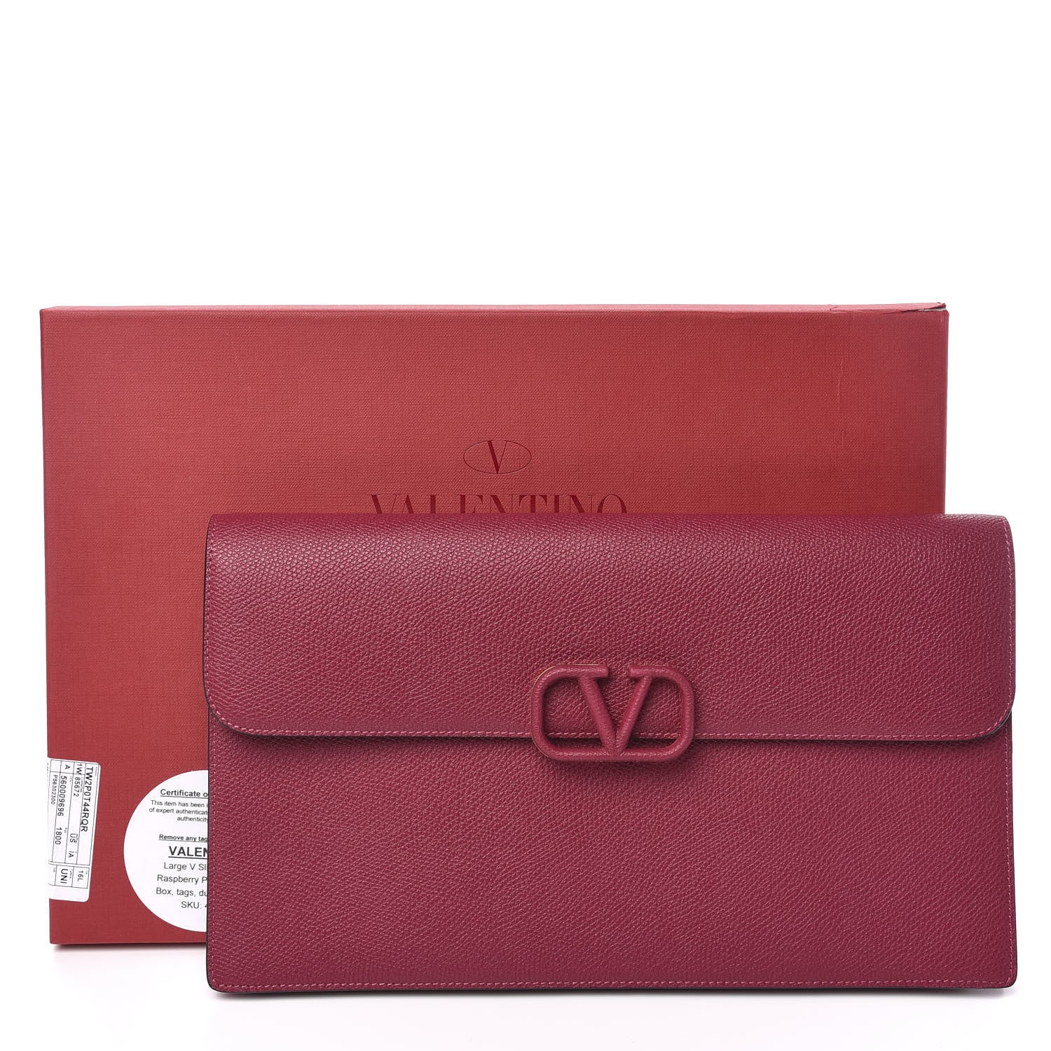 Valentino Garavani Grainy Calfskin VSling Pouch Raspberry 7 of 7