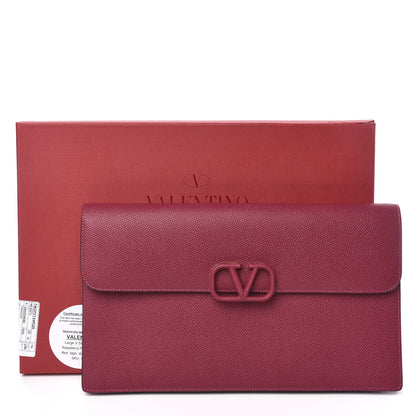 Valentino Garavani Grainy Calfskin VSling Pouch Raspberry 7 of 7