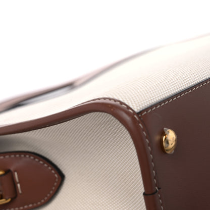 Burberry Canvas Smooth Calfskin Two Tone Small Pocket Bag Natural Malt Brown 10 of 16