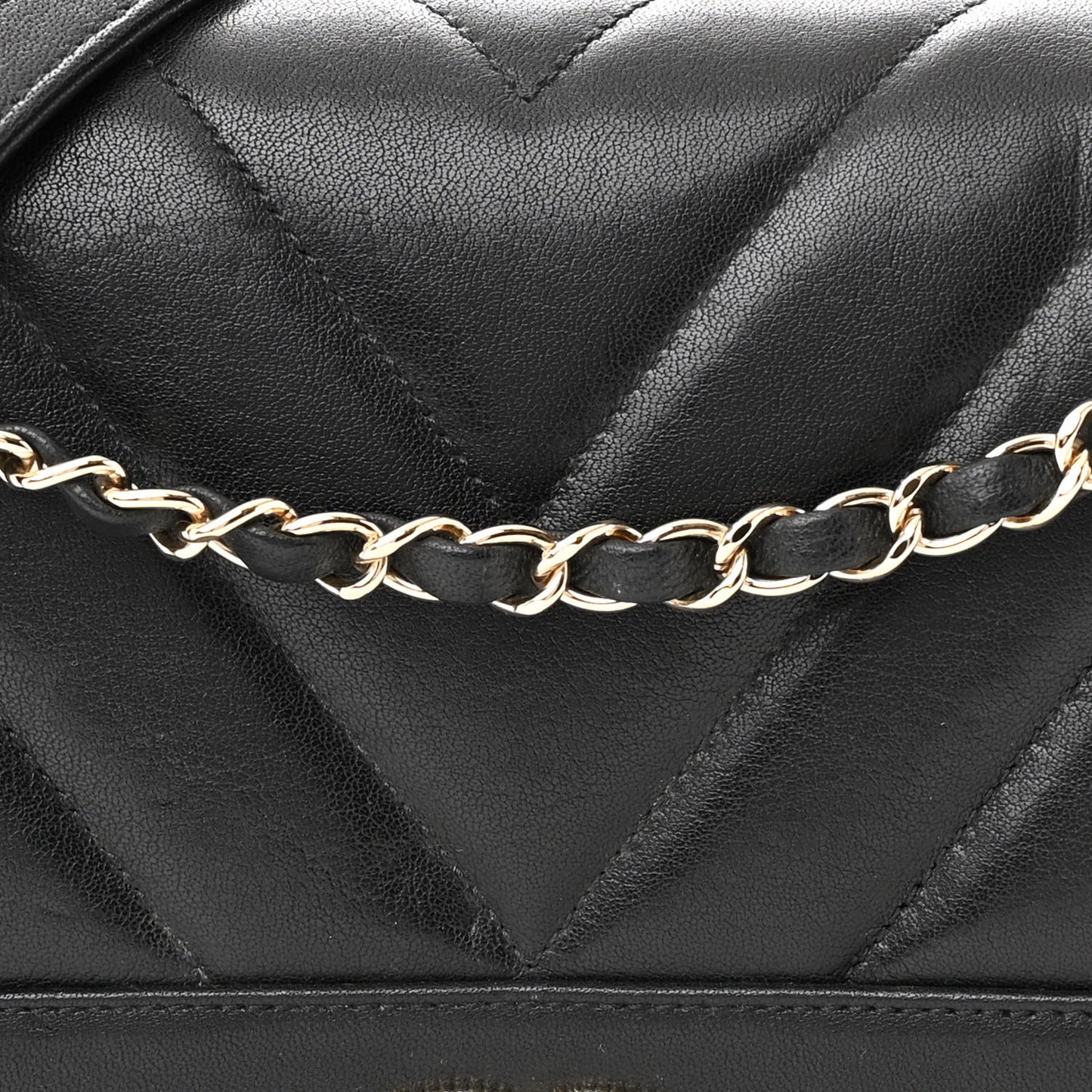 Sheepskin Chevron Quilted Vintage Mademoiselle Flap Black