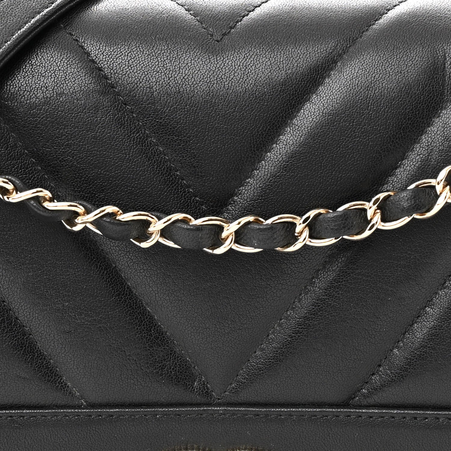 Chanel Sheepskin Chevron Quilted Vintage Mademoiselle Flap Black 8 of 11