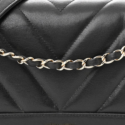 Chanel Sheepskin Chevron Quilted Vintage Mademoiselle Flap Black 8 of 11