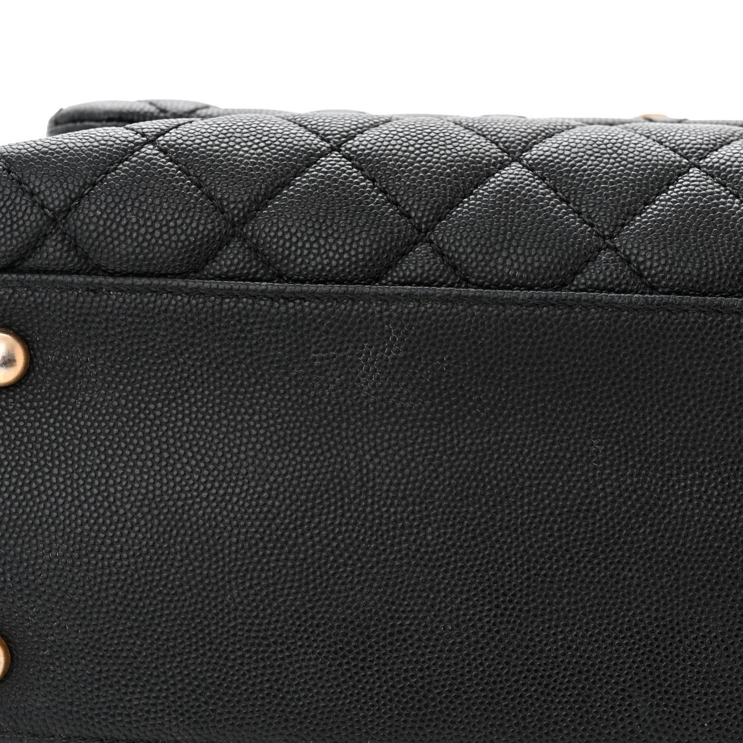 Caviar Elaphe Quilted Small Coco Handle Flap Black