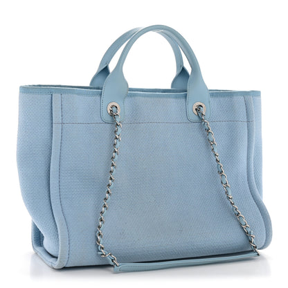 Chanel Mixed Fibers Small Deauville Tote Light Blue 4 of 12