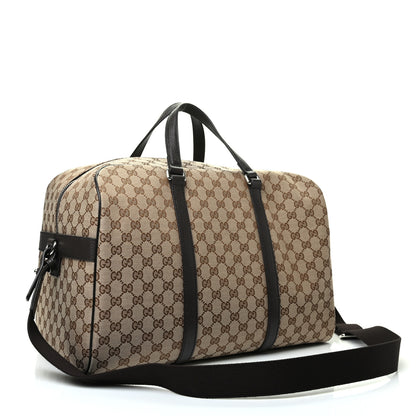 Gucci Monogram Dollar Calfskin Boston Duffle Bag Beige Ebony Testa di Moro Marrone Scuro 2 of 8
