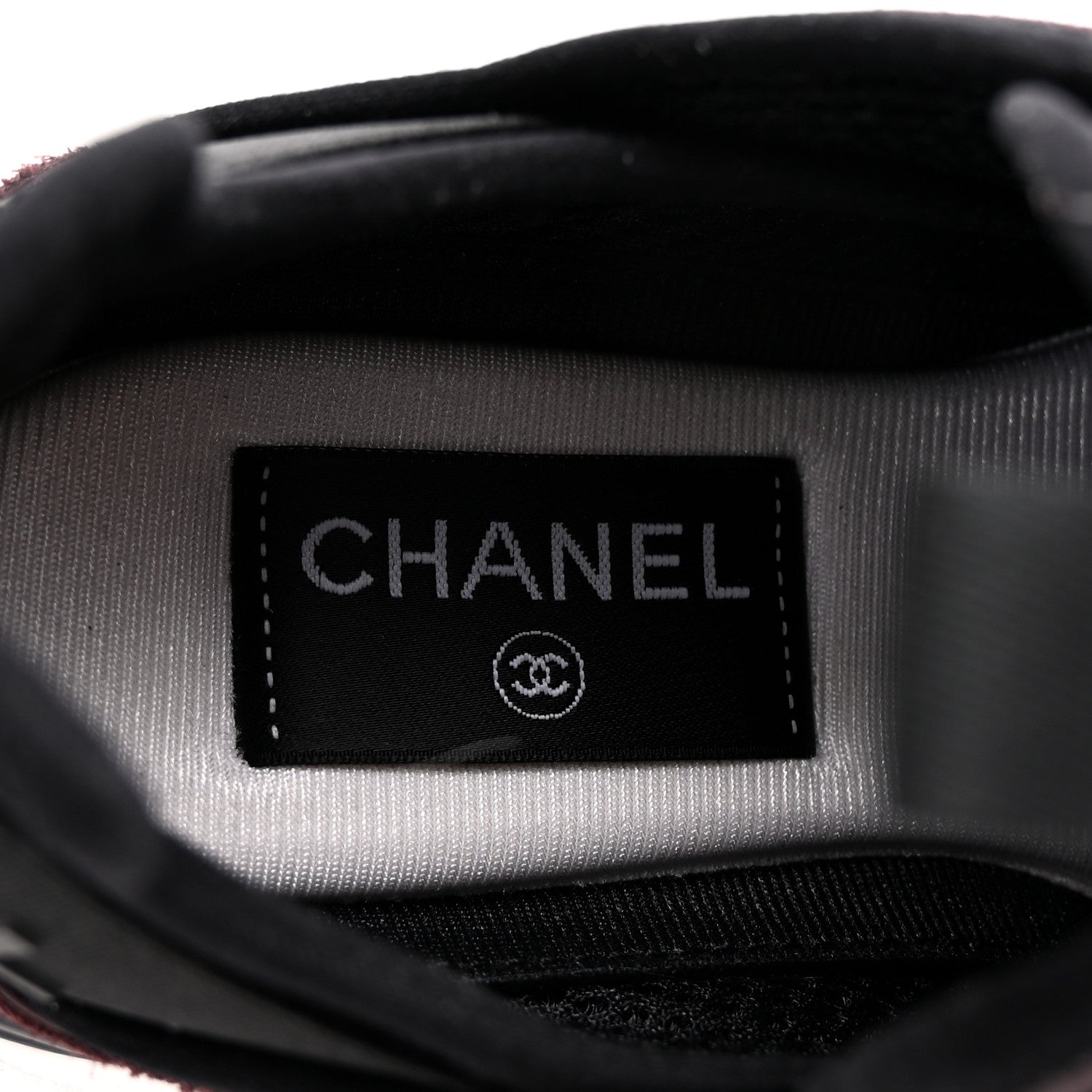 Chanel Suede Calfskin Nylon Grosgrain CC Sneakers 37 Dark Purple 9 of 11