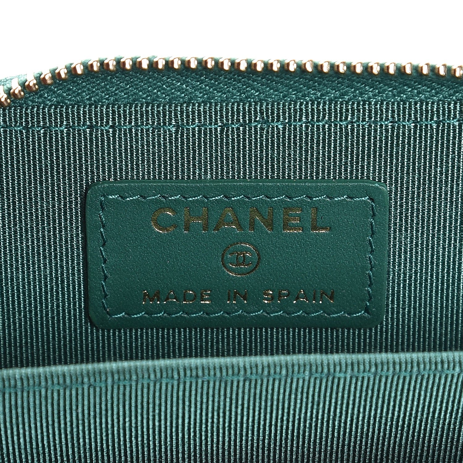 Chanel Metallic Caviar Quilted Zip Coin Purse Green 14 of 16