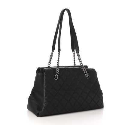 Chanel Iridescent Caviar Quilted Lady Pearly Tote Black 3 of 10