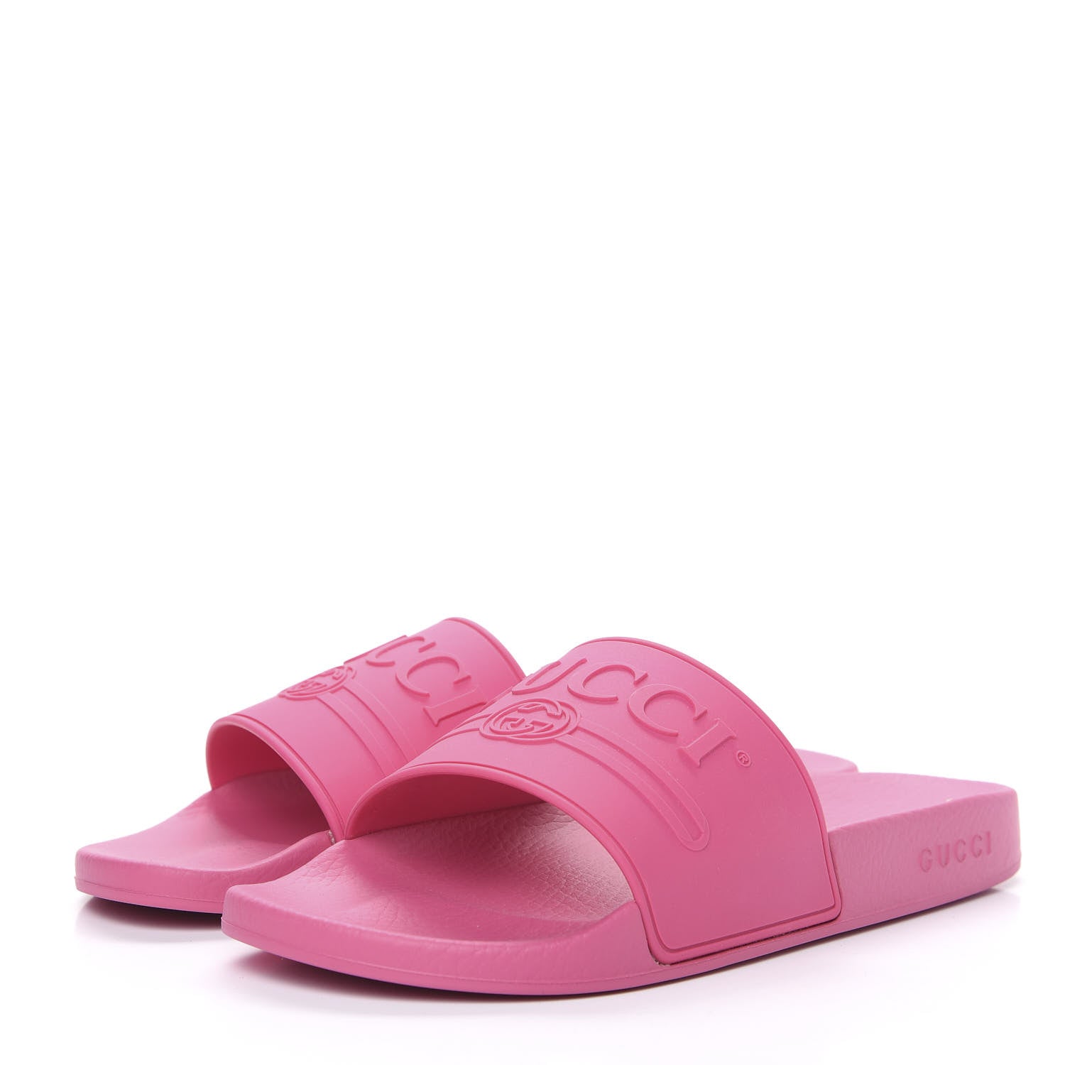 Gucci Rubber Logo Stamped Mens Slide Sandals 10 Fuchsia 3 of 8