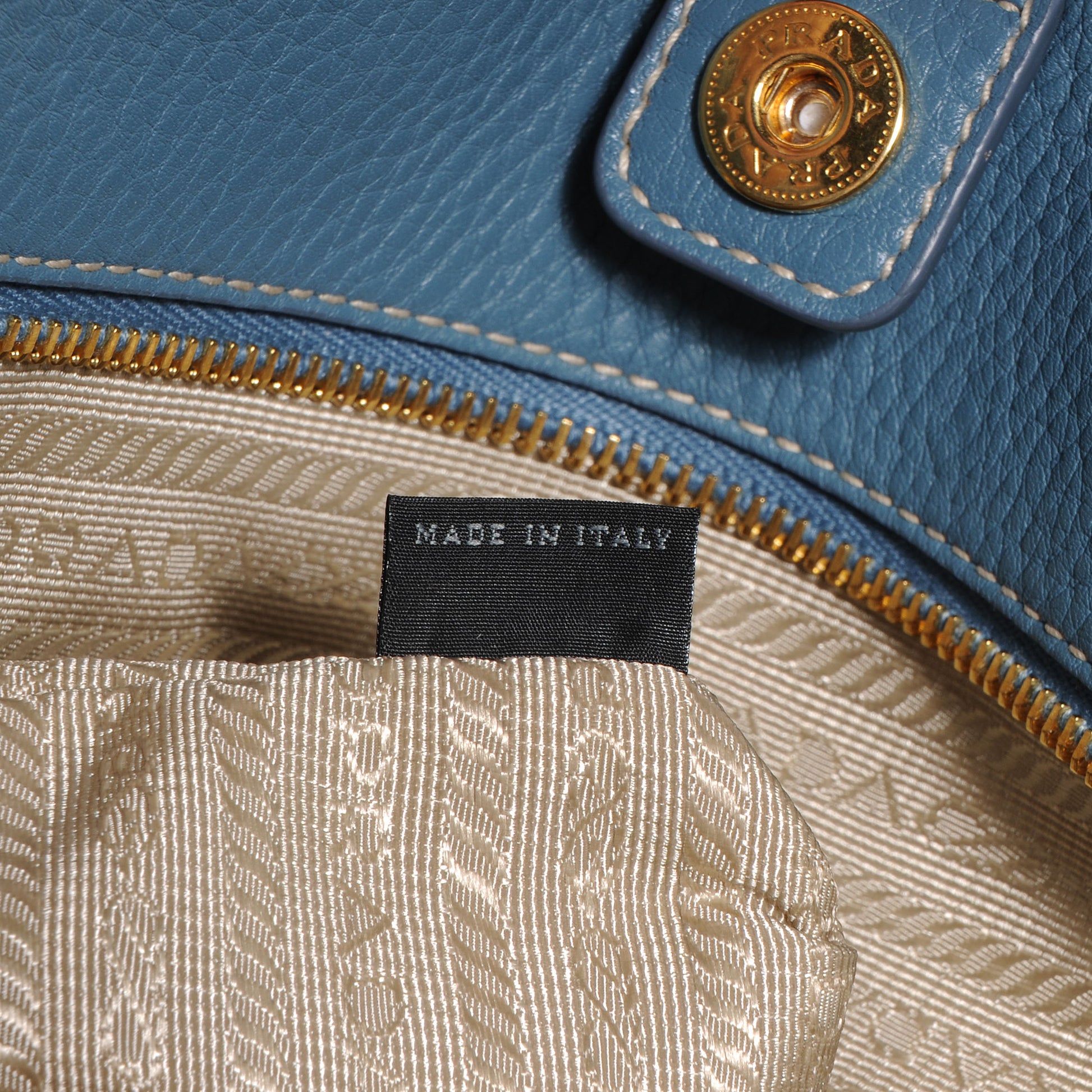 Prada Vitello Daino Shopping Tote Marine 7 of 10