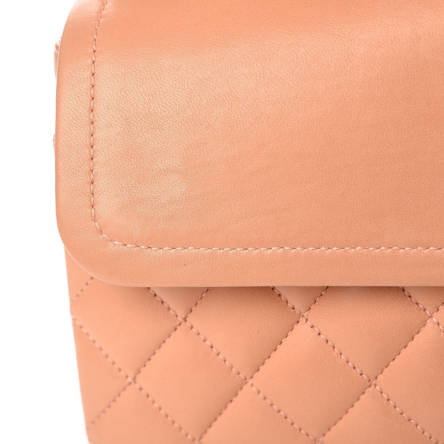 Lambskin Quilted Medium Double Flap Orange