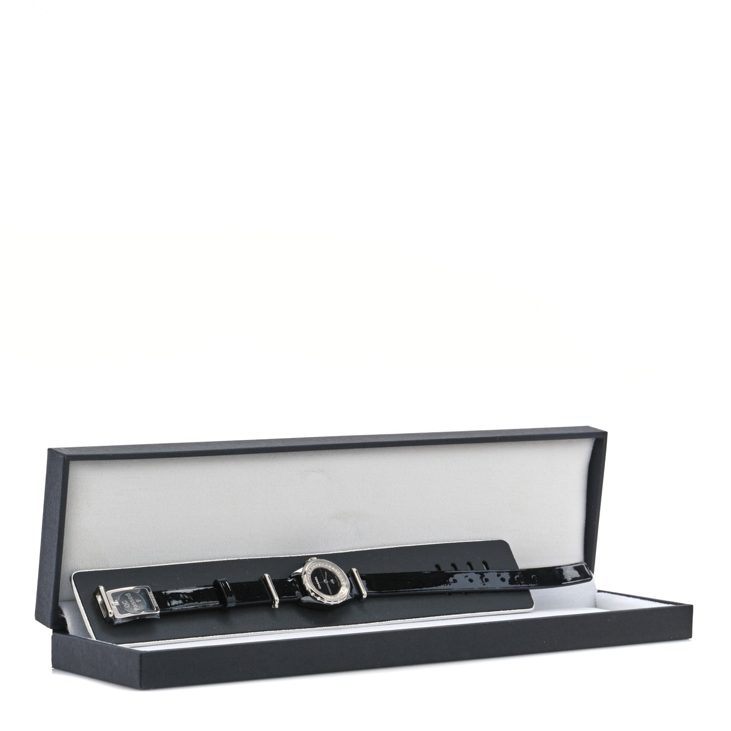 Stainless Steel Calfskin Diamond Bezel 19mm J12 Quartz Watch Black