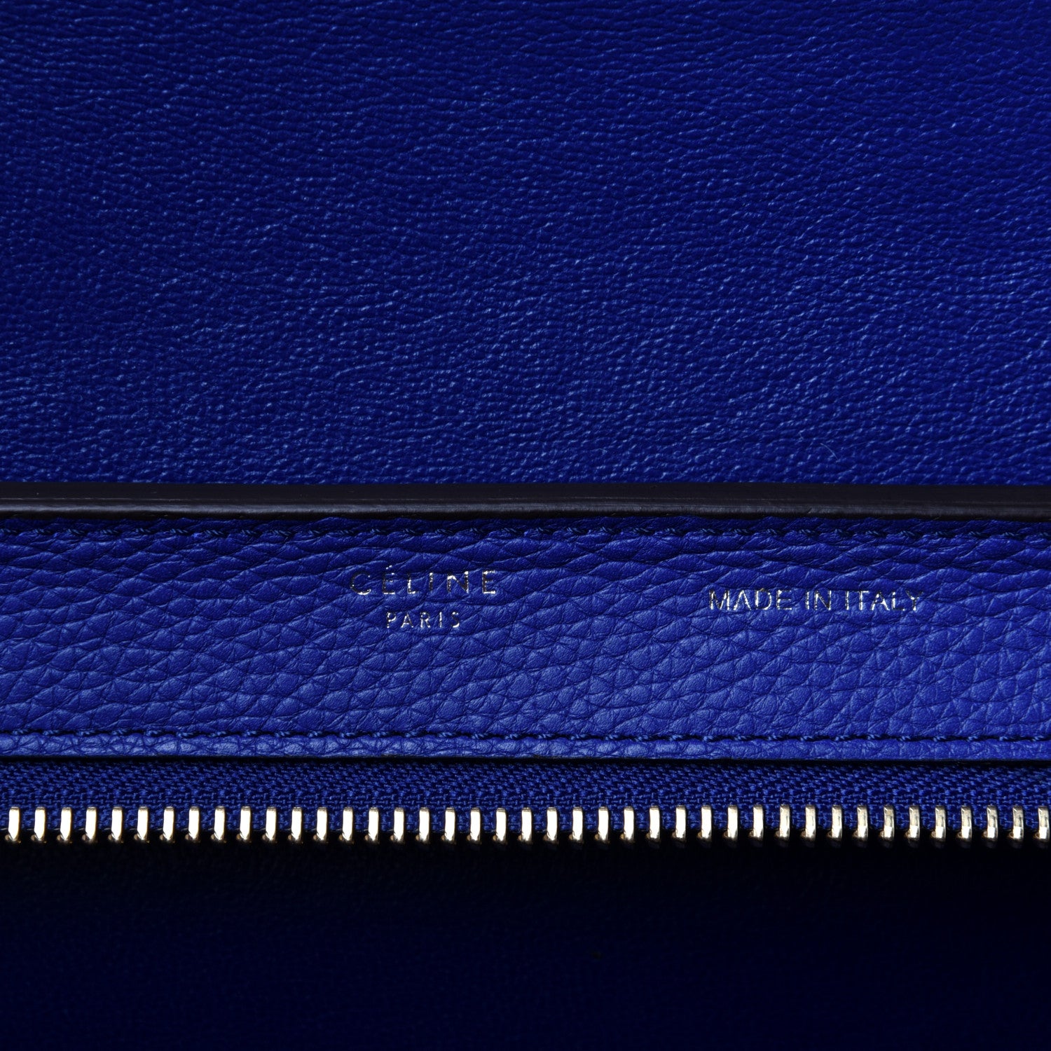 Celine Drummed Calfskin Suede Small Trapeze Indigo 9 of 10