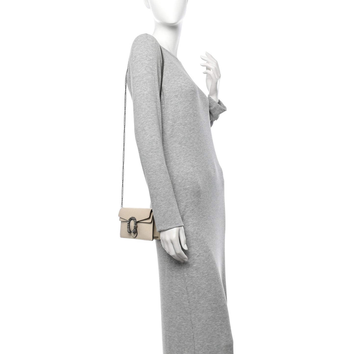 Dollar Calfskin Crystal Super Mini Dionysus Shoulder Bag Mystic White Black Diamond