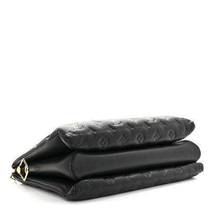 Louis Vuitton Lambskin Embossed Monogram Coussin MM Black 4 of 13