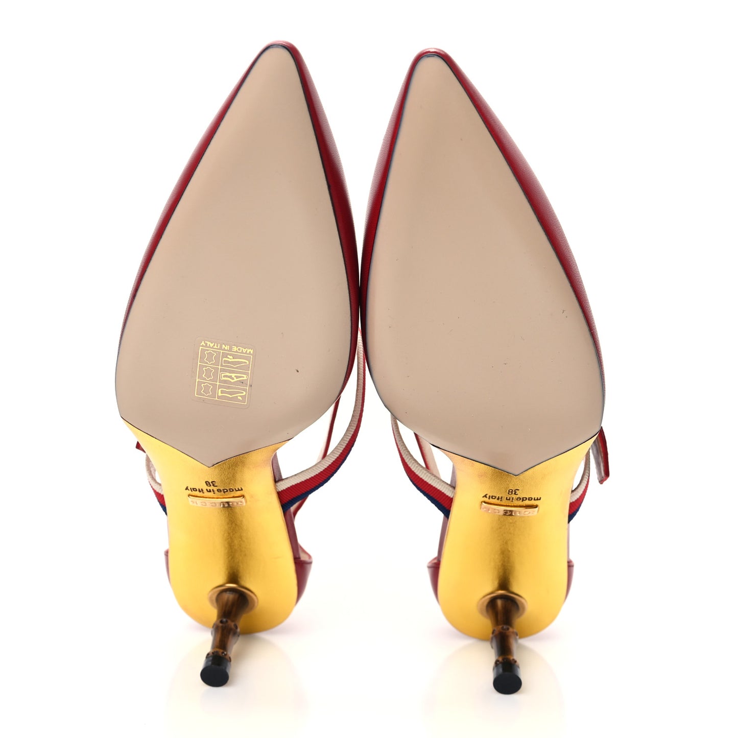 Malaga Kid Grosgrain Sylvie Web Bamboo Low Heel Pumps 38 Hibiscus Red