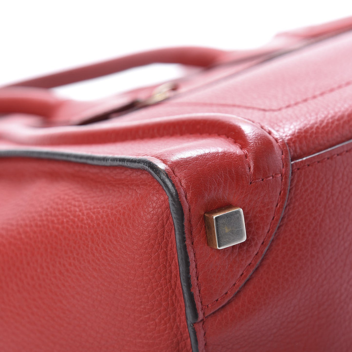 Drummed Calfskin Micro Luggage Coquelicot