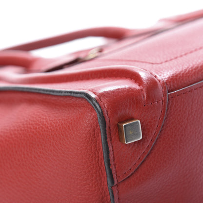 Celine Drummed Calfskin Micro Luggage Coquelicot 8 of 21