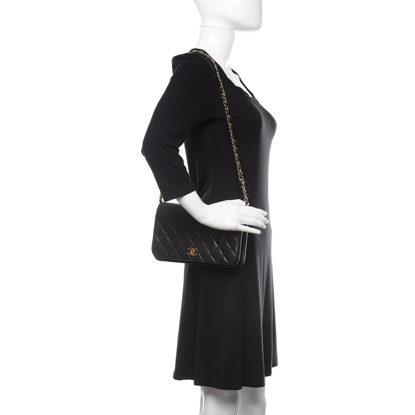 Lambskin Quilted Small Single Flap Black