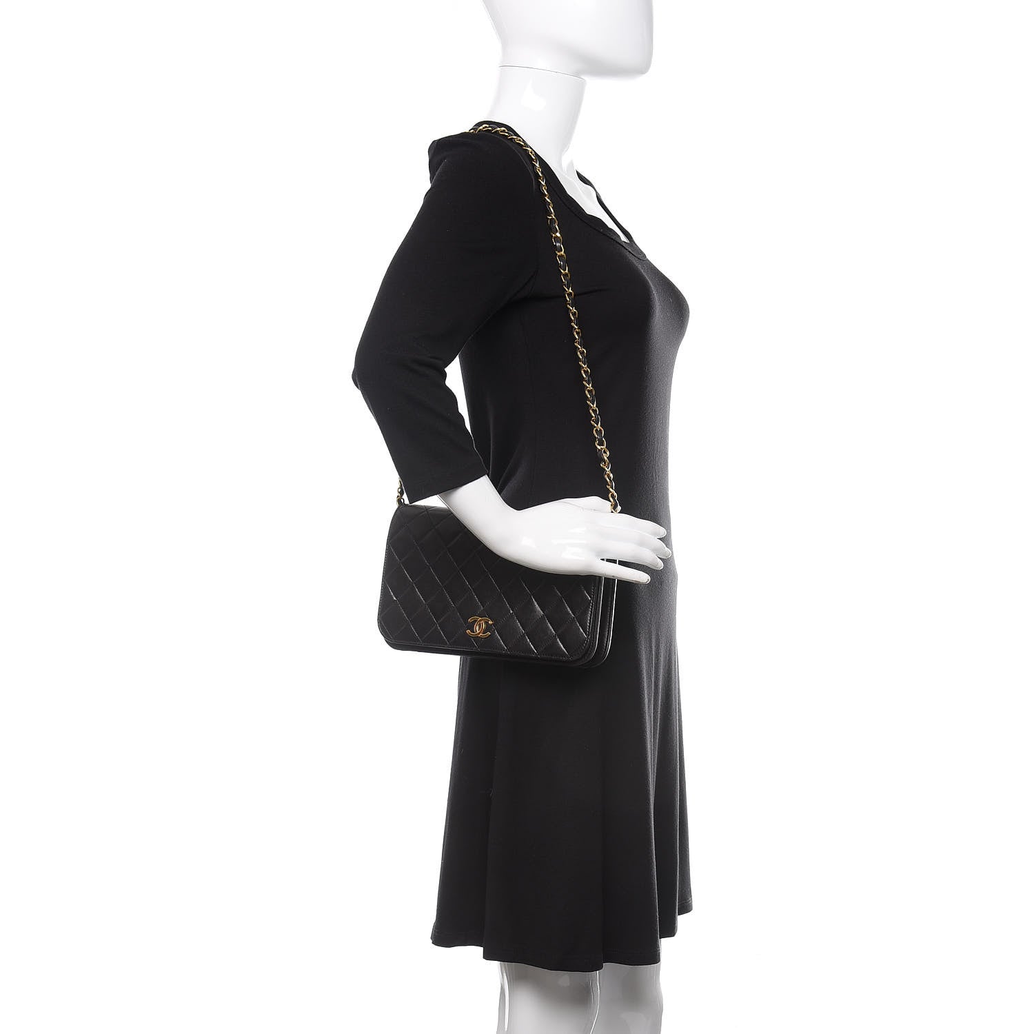 Chanel Lambskin Quilted Small Single Flap Black 2 of 12