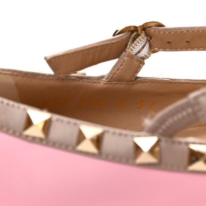 Valentino Garavani Calfskin Nappa Rockstud Cage Ballerina Flats 37 Absolute Poudre 8 of 8