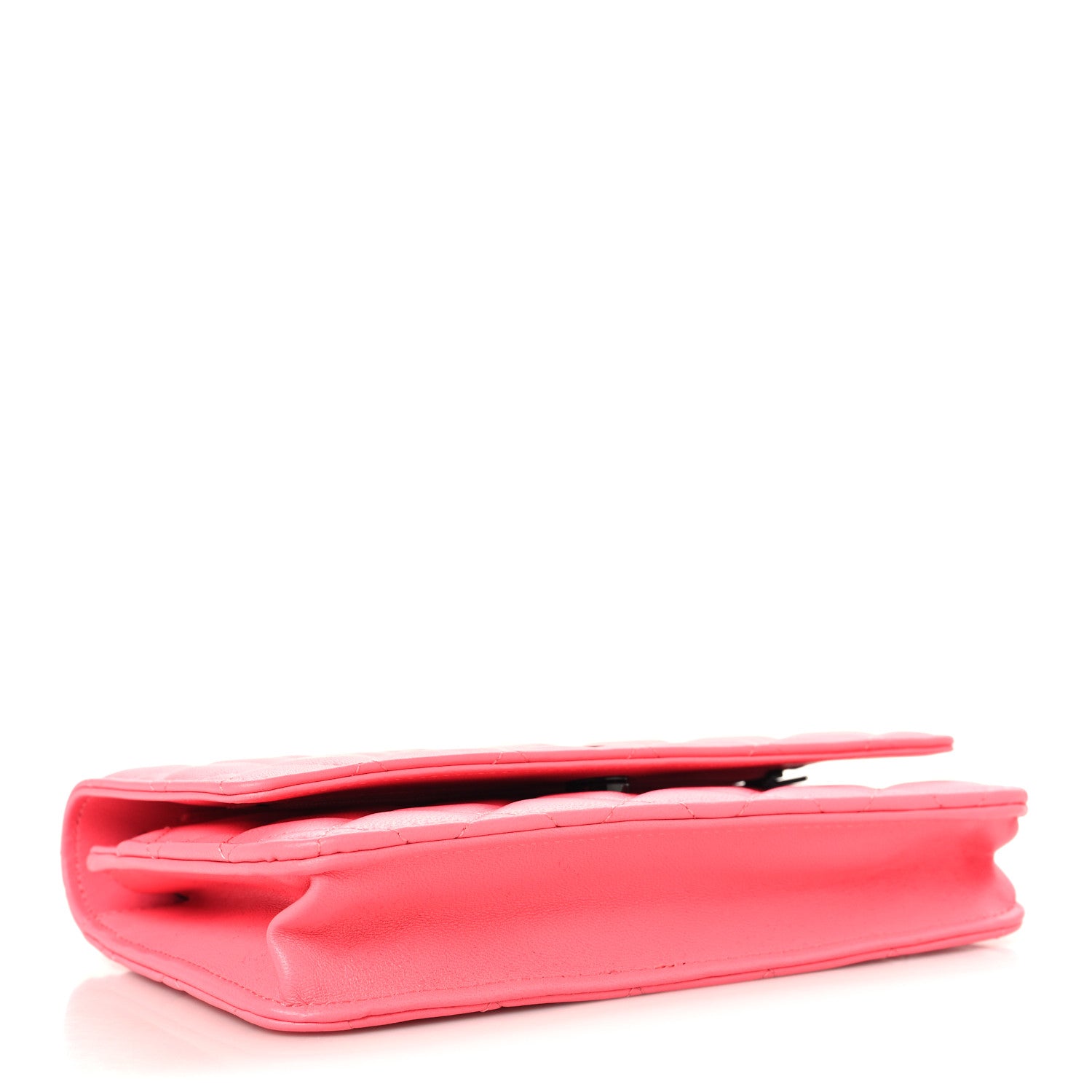 Chanel Lambskin Quilted Wallet On Chain WOC Coral Pink 4 of 11