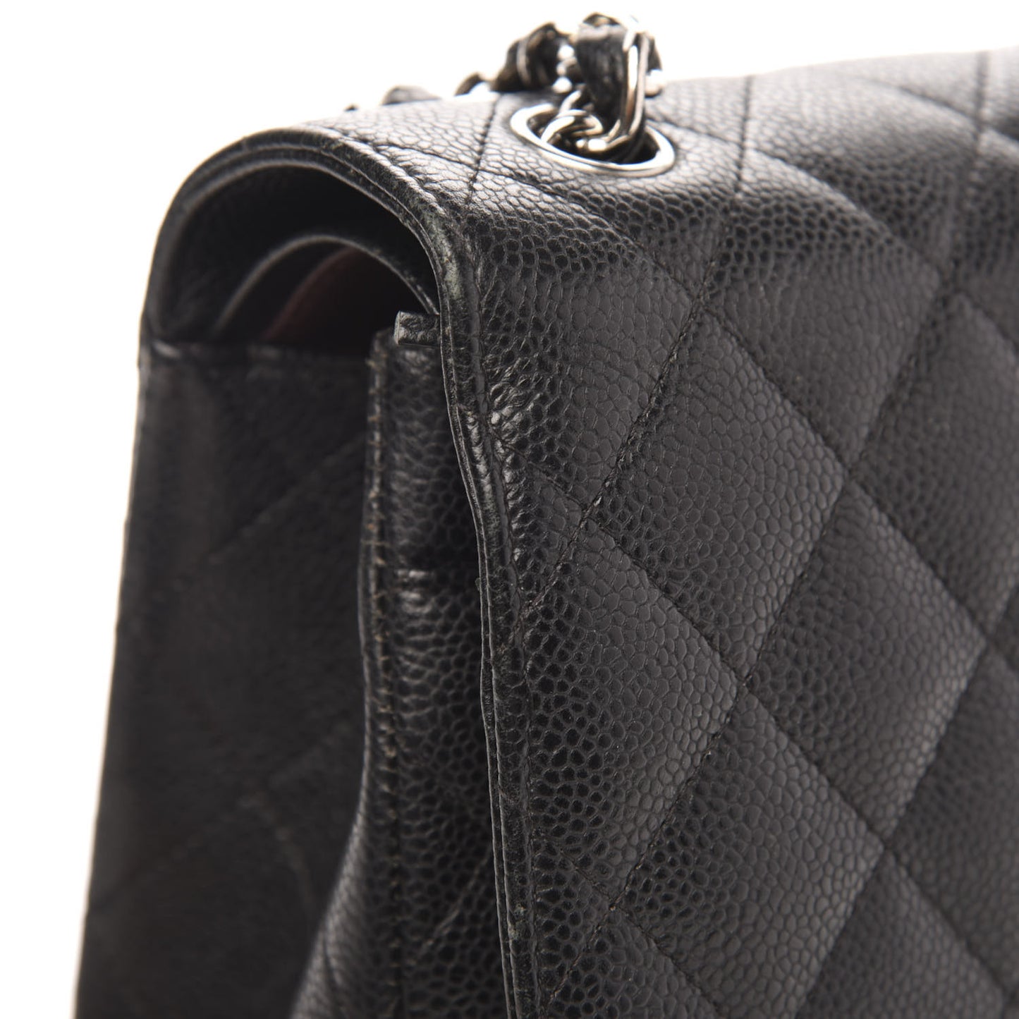 Caviar Quilted Jumbo Double Flap Black