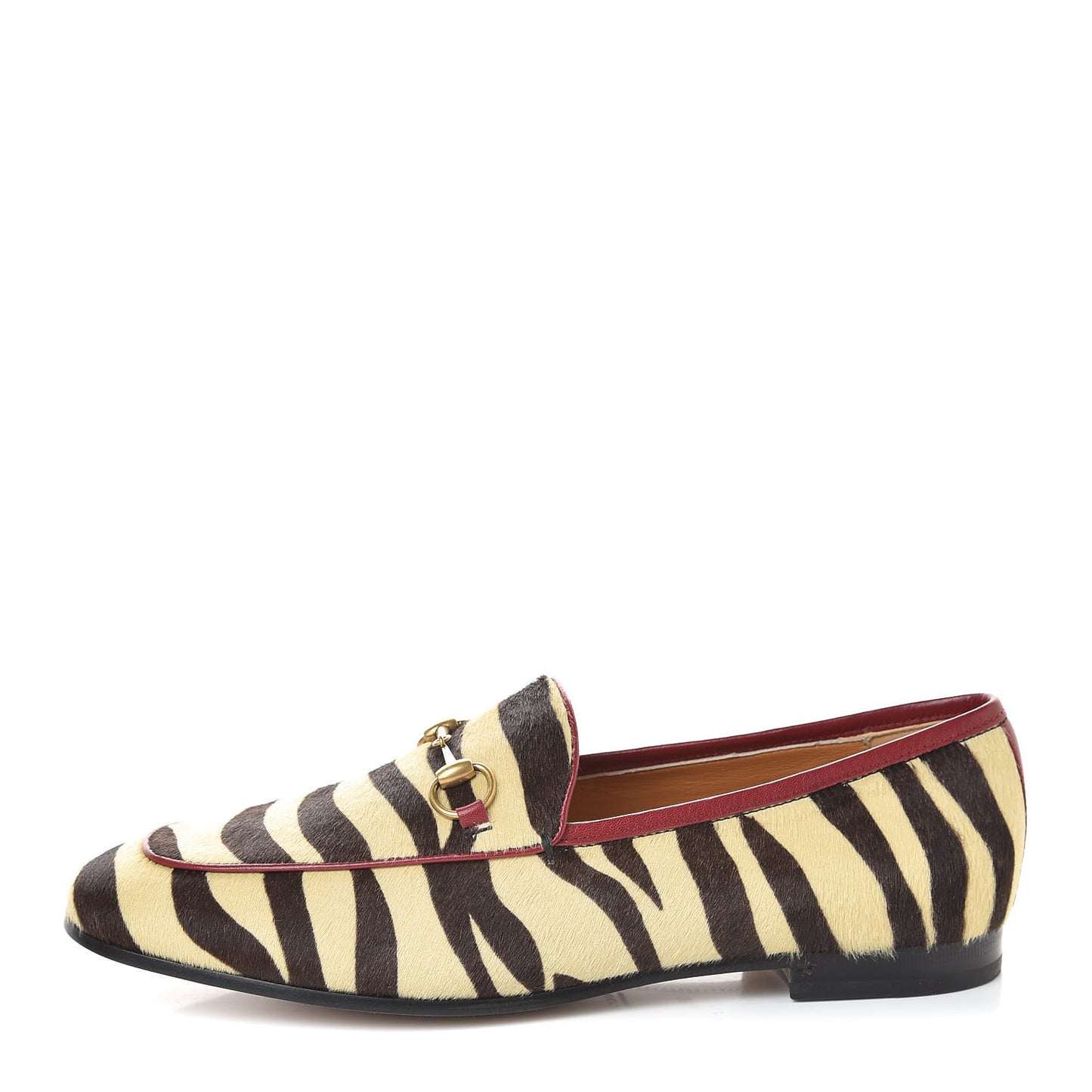 Calf Hair Tiger Print Womens Jordaan Loafers 39.5 Natural Black Romantic Cherry