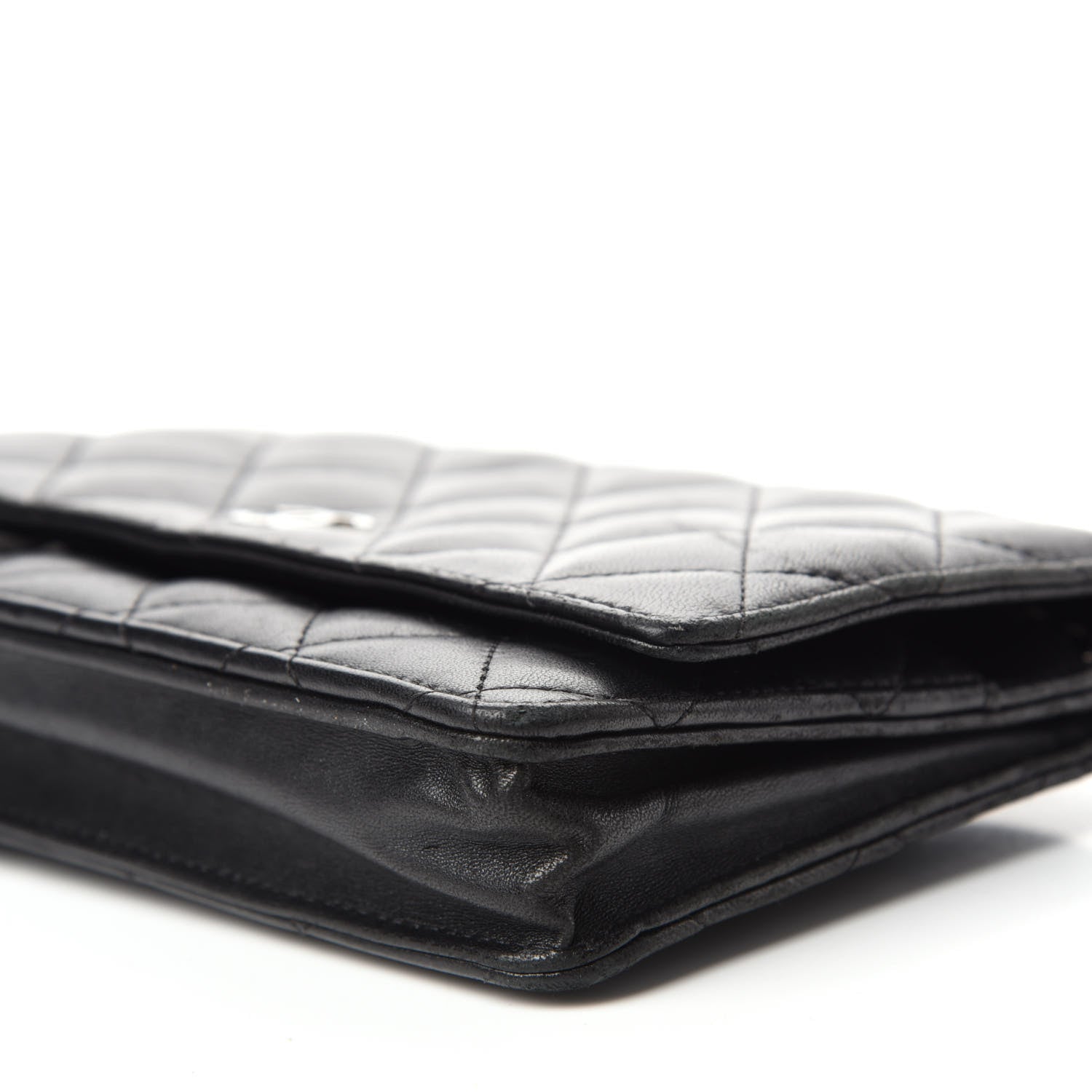 Chanel Lambskin Quilted Wallet On Chain WOC Black 7 of 12