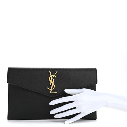 Saint Laurent Grain De Poudre Uptown Pouch Black 2 of 10