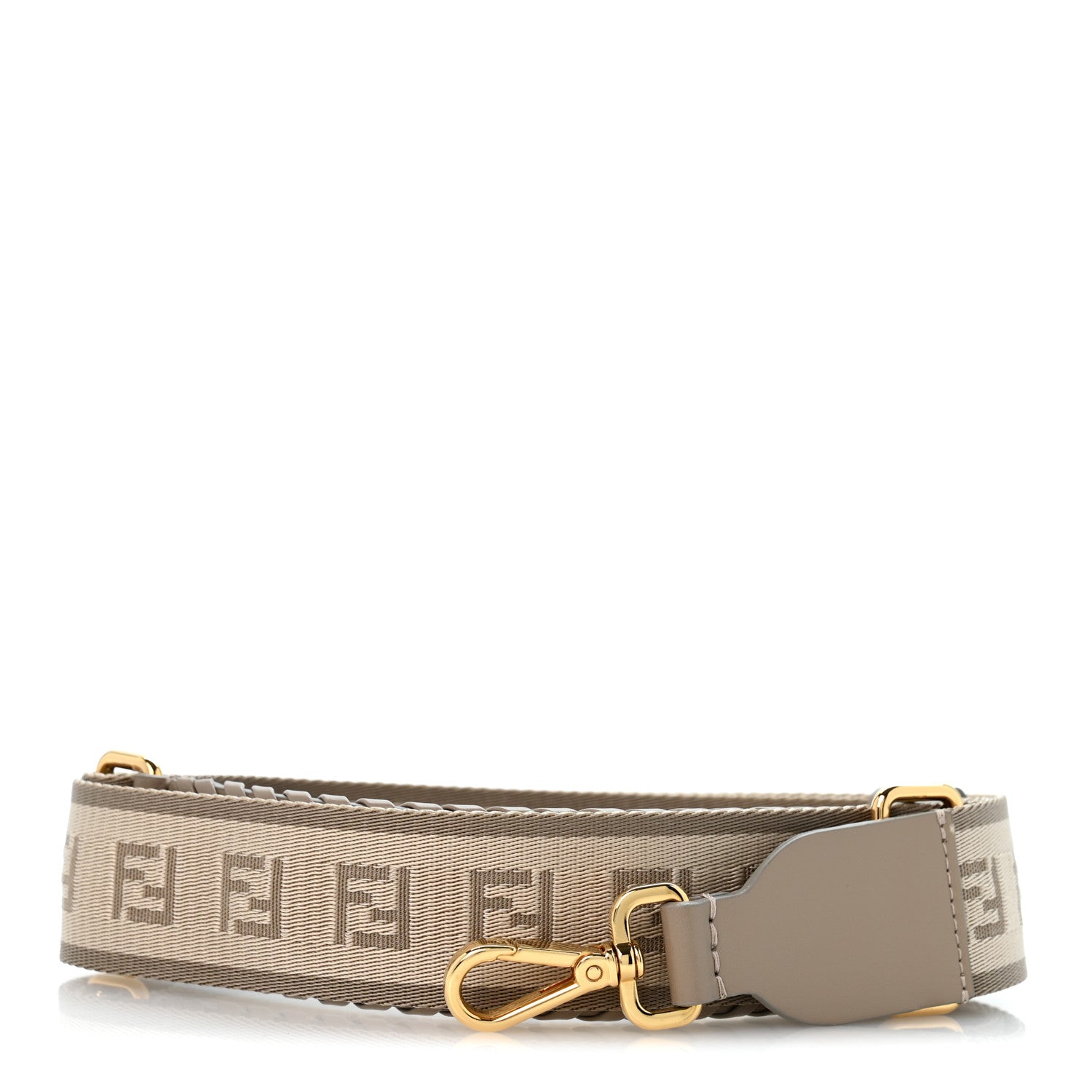 Fendi Ribbon Vitello Baltico Shiny Nappa Adjustable Strap You Tortora 1 of 6