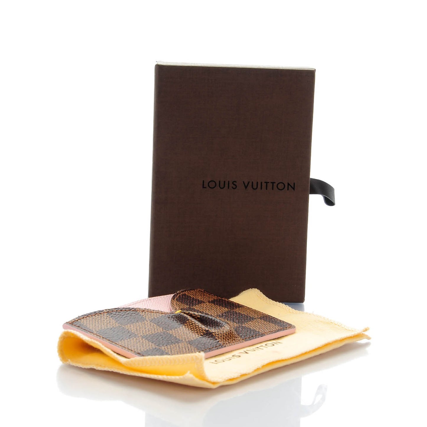 Damier Ebene Caissa Card Holder Rose Ballerine