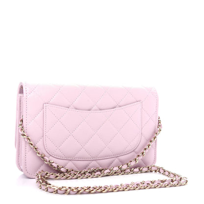 Chanel Caviar Quilted Wallet On Chain WOC Light Pink 3 of 12