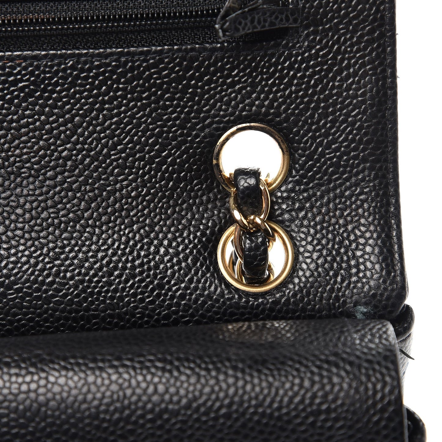 Caviar Quilted Medium Double Flap Black
