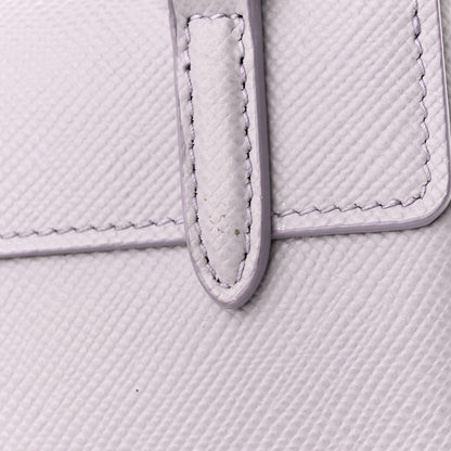 Prada Saffiano Cuir Twist Lock Chain Flap Crossbody Bag Glicine 16 of 16