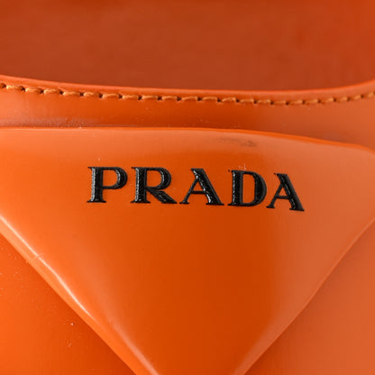 Prada Brushed Calfskin Logo Pointed Toe Slingback Wedges 39.5 Orange 11 of 12