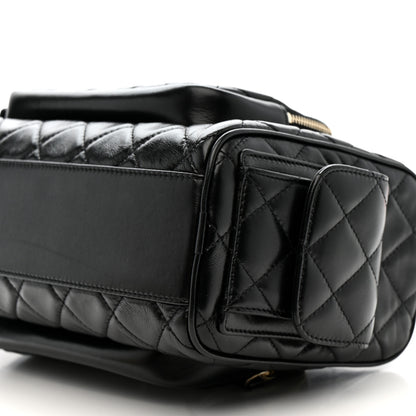 Chanel Shiny Crumpled Lambskin Quilted Medium Preppy Pocket Camera Case Black 10 of 10