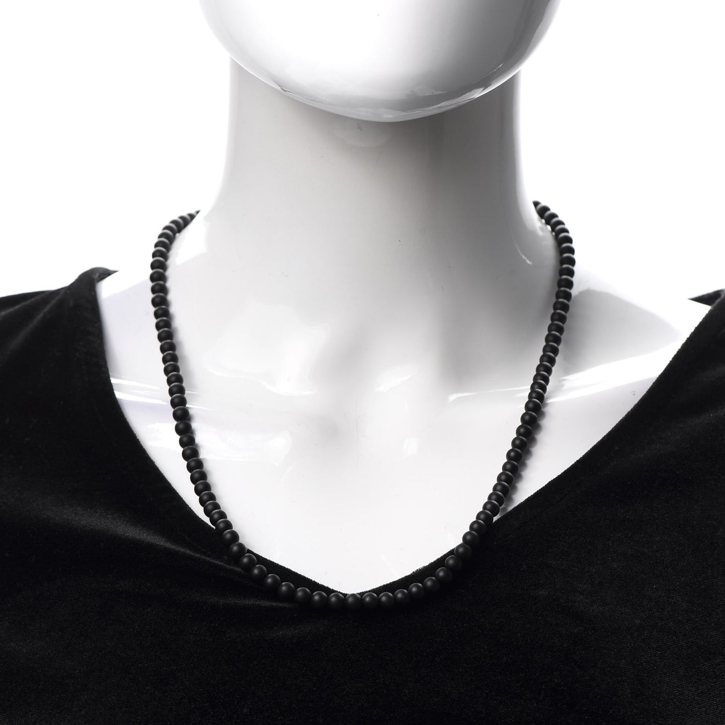 Sterling Silver Black Onyx 5mm Spiritual Beads Necklace