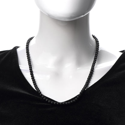 David Yurman Sterling Silver Black Onyx 5mm Spiritual Beads Necklace 2 of 5