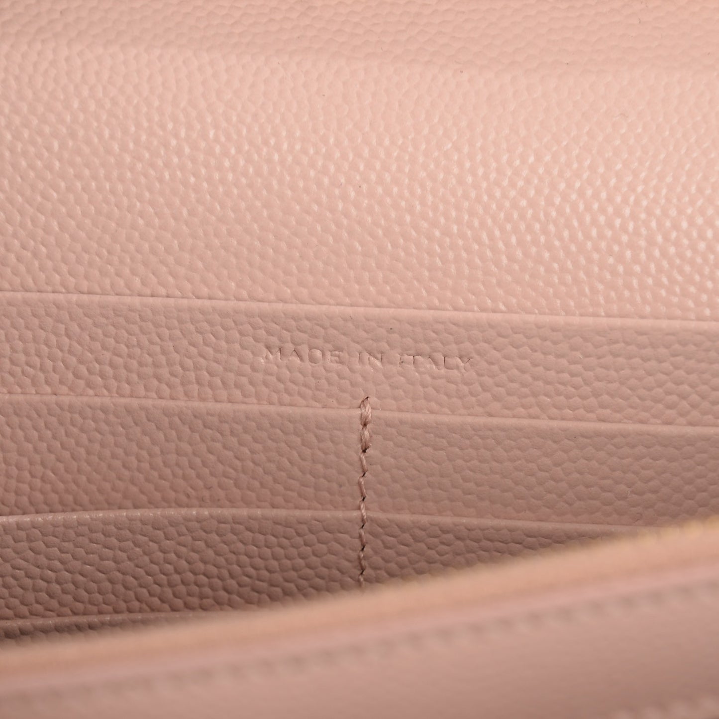 Grain De Poudre Matelasse Chevron Monogram Chain Wallet Pale Blush