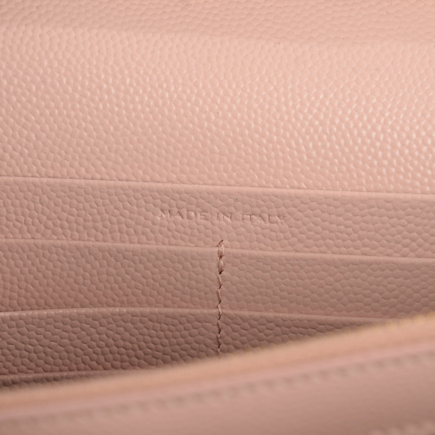 Saint Laurent Grain De Poudre Matelasse Chevron Monogram Chain Wallet Pale Blush 7 of 8