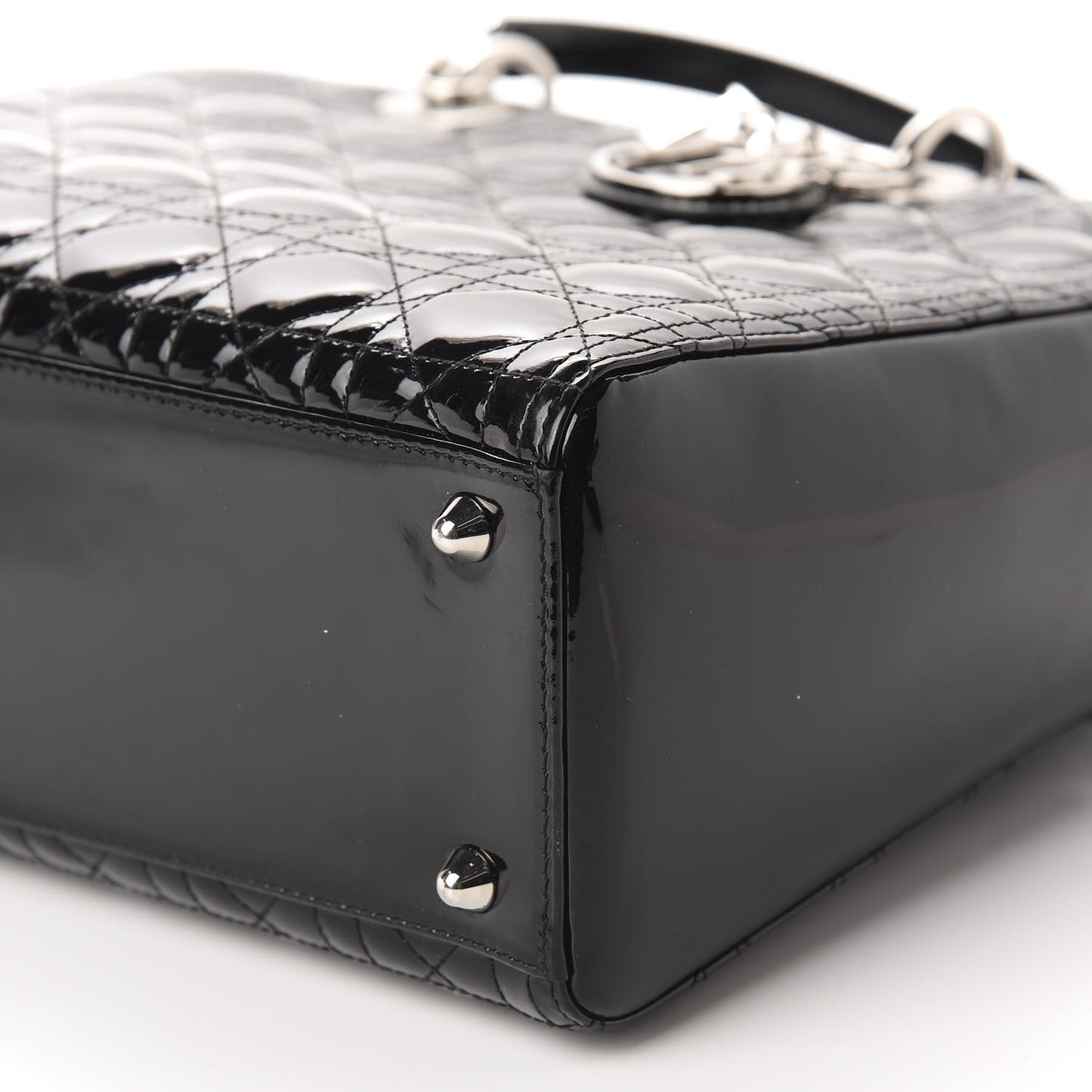 Patent Cannage Large Lady Dior Black
