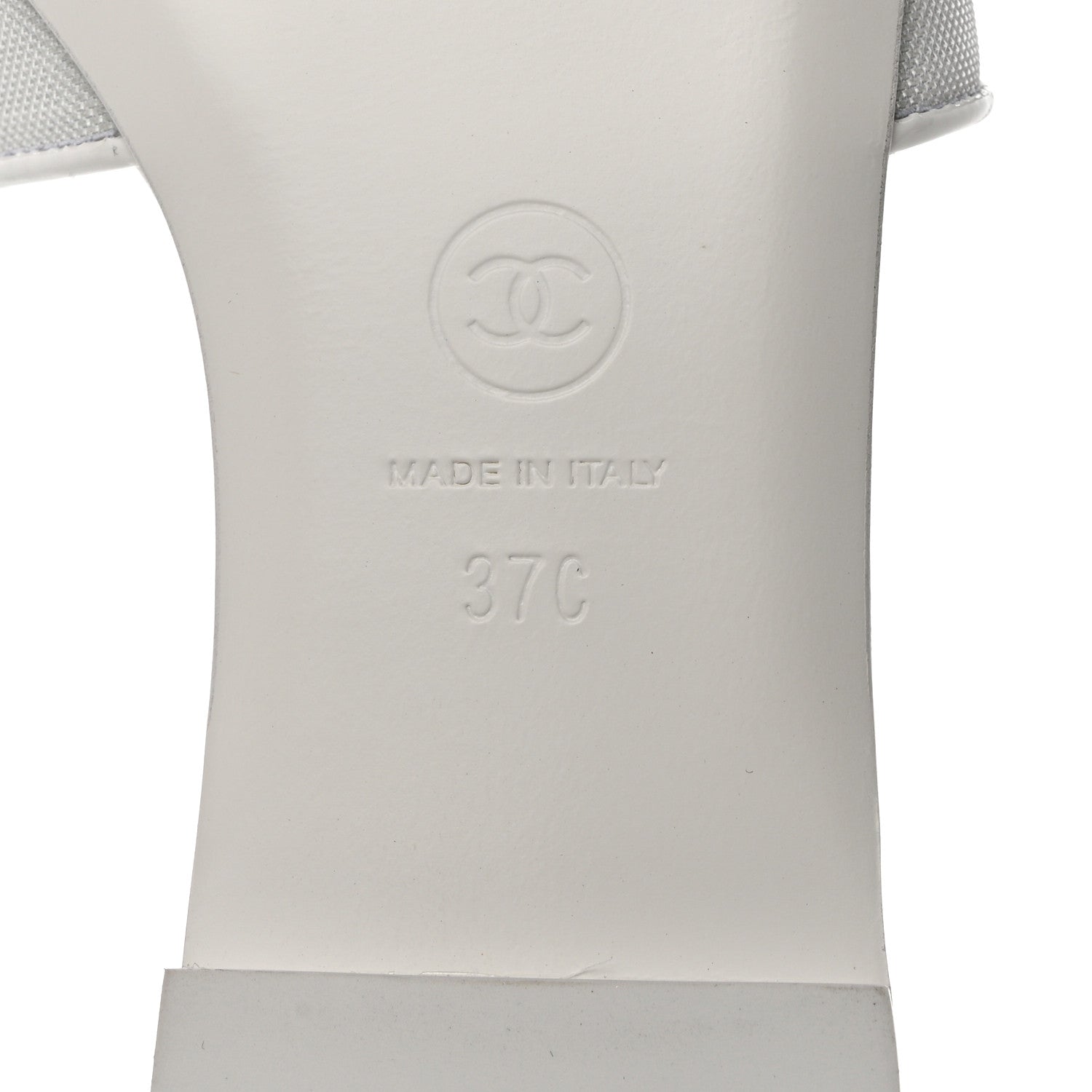 Chanel Mesh Patent Calfskin CC Mules 37 White 6 of 9