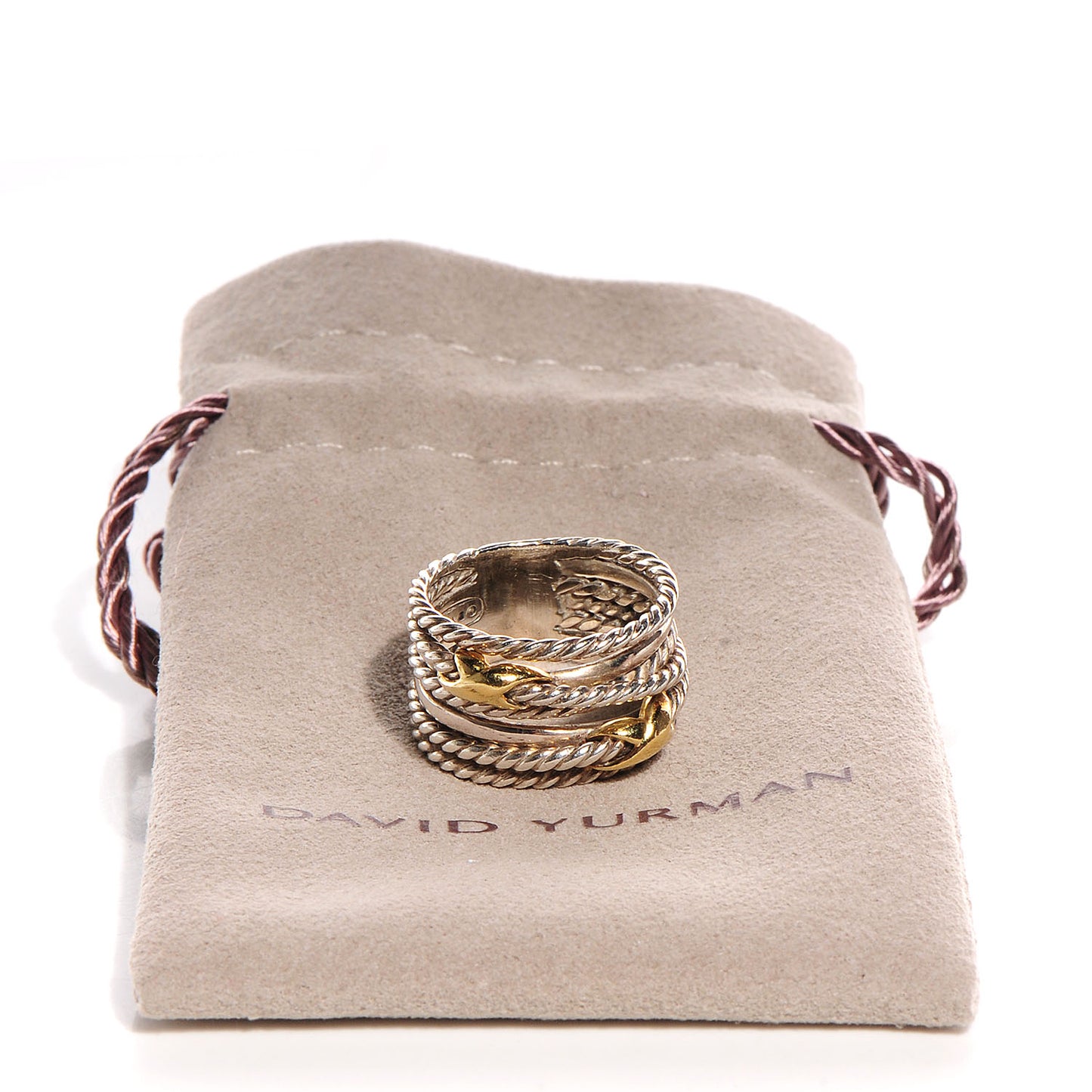 Sterling Silver 18k Yellow Gold Double X Crossover Ring 5.5