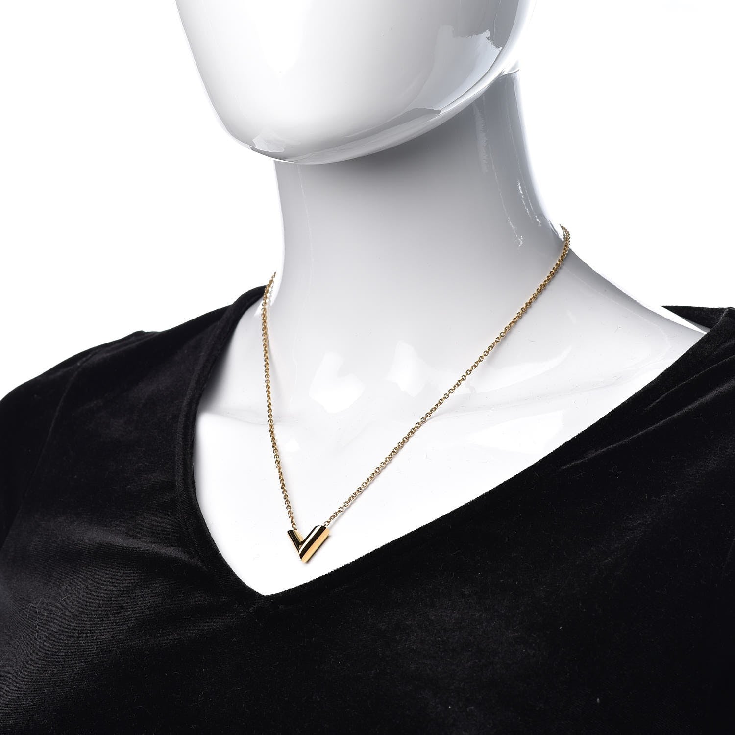 Louis Vuitton Essential V Necklace Gold 2 of 6