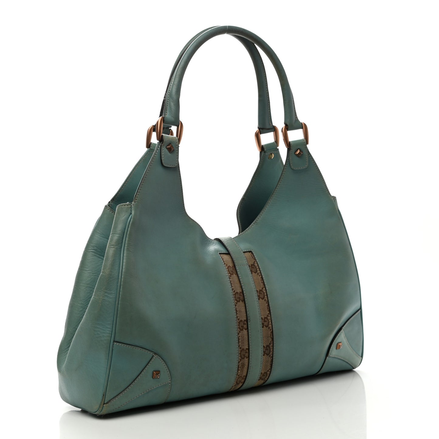 Calfskin Monogram Web Bardot Turquoise