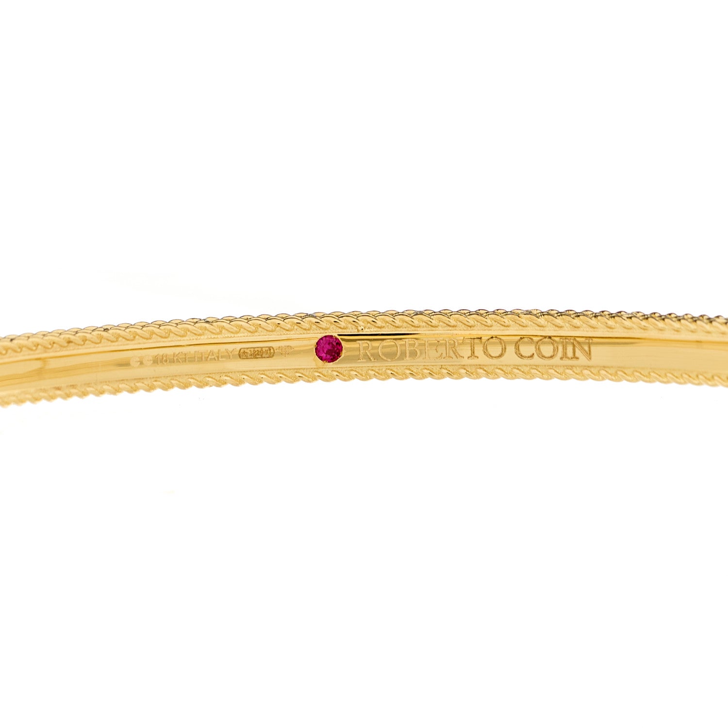 Roberto Coin 18K Yellow Gold Diamond Hinge Bangle Bracelet 3 of 3